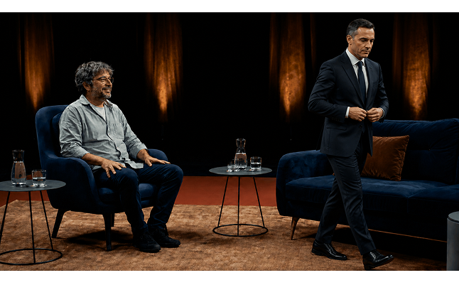 Pedro Sánchez abandona el estudio